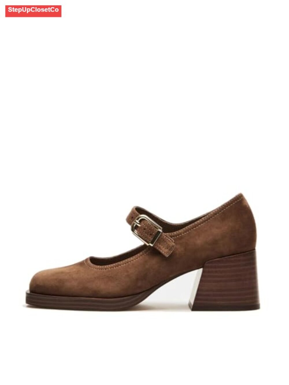 Women's Mary Jane Chunky Heel Square Toe Platform Ankle Strap Pumps